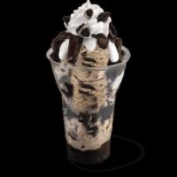 Oreo Layered Sundae · 3 scoops of our Oreo cookies and cream ice cream layered with hot fudge and chopped Oreo coo...