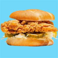 Crispy Chicken Tender Sandwich · with mayo, shredded lettuce and pickles
