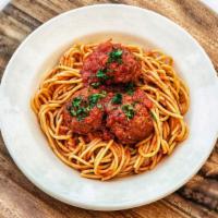 Linguine Meatballs Full  Tray · Served with meatballs.