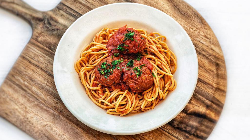 Linguine Meatballs Full  Tray · Served with meatballs.