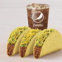 3 Crunchy Tacos Combo · Served with a large drink and 3 beef tacos.