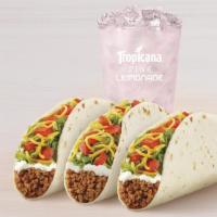 3 Soft Tacos Supreme® Combo · Three Soft Taco Supremes served with a large drink