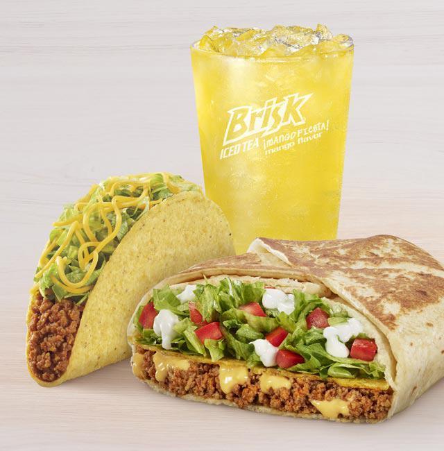 Crunchwrap Supreme® Combo · Served with a large drink and a regular crunchy taco.