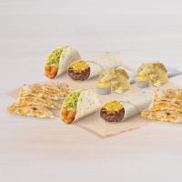 Veggie Meal for 2 · Includes two Cheese Quesadillas, two Bean Burritos, two Spicy Potato Soft Tacos, and two ord...