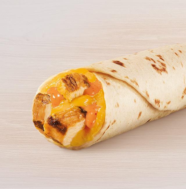 Chicken Chipotle Melt · Grilled chicken, creamy chipotle sauce, and real shredded cheddar cheese all wrapped up in a warm flour tortilla.