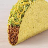 Crunchy Taco · A crunchy taco shell filled with seasoned beef, crispy lettuce and shredded cheddar cheese.
