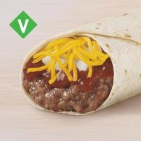 Bean Burrito · Warm flour tortilla filled with refried beans, shredded cheddar cheese, flavorful red sauce ...