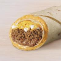 Beefy 5-Layer Burrito · A warm tortilla is covered in a layer of warm nacho cheese and topped with seasoned beef, re...