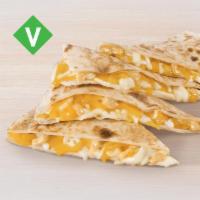 Cheese Quesadilla · Large flour tortilla filled with melty three-cheese blend, creamy jalapeño sauce, perfectly ...