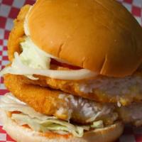 Big Fish Sandwich · #1 Popular Item! 
Crispy Big fish fillet laid on a spread of tartar sauce and a bed of lettu...
