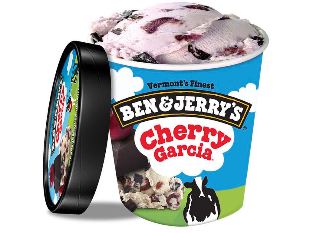Ben & Jerry’s Cherry Garcia®️ Ice Cream Pint · Cherry Ice Cream with Cherries & Fudge Flakes