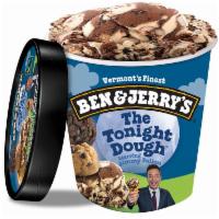 Ben & Jerry’s The Tonight Dough®️ Ice Cream Pint · Caramel & Chocolate Ice Creams with Chocolate Cookie Swiris & Gobs of Chocolate Chip Cookie ...