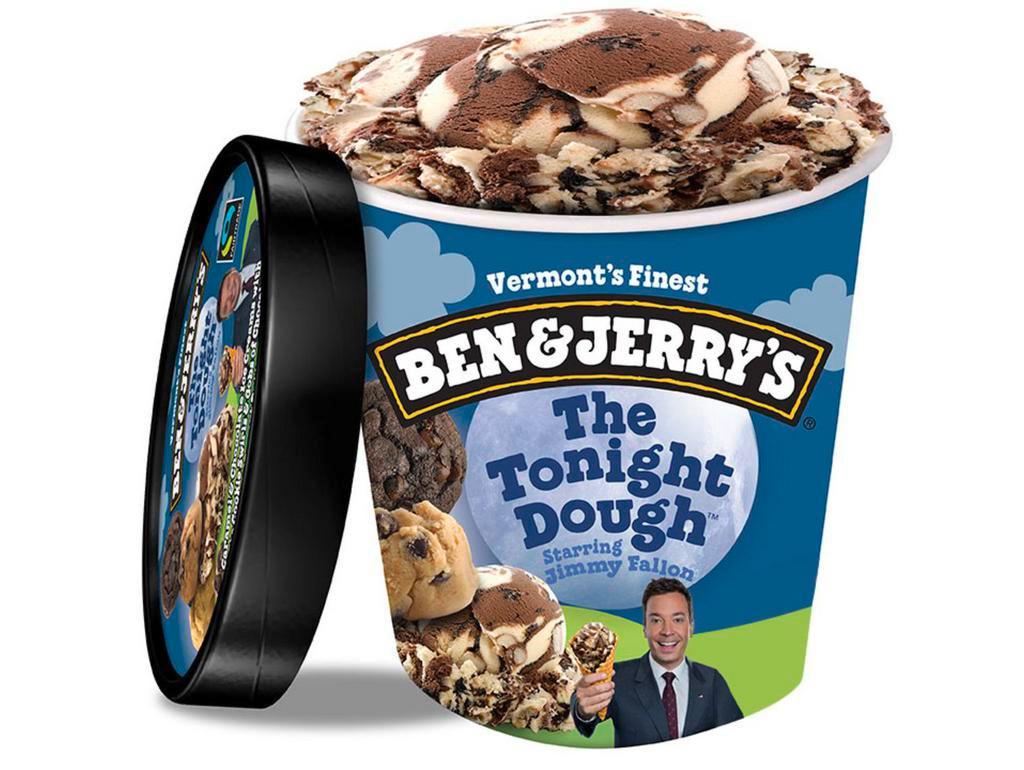 Ben & Jerry’s The Tonight Dough®️ Ice Cream Pint · Caramel & Chocolate Ice Creams with Chocolate Cookie Swiris & Gobs of Chocolate Chip Cookie Dough & Peanut Butter Cookie Dough