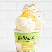 ReThink Ice Cream-Lemon Poppyseed · The ice cream version of a poppyseed muffin, ripe, tangy citrus combined with generous sprin...