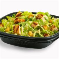 Chicken Caesar Salad · Our original Caesar dressing recipe and zesty croutons tossed in romaine lettuce, Parmesan c...