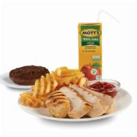 Grilled Chicken Breast Strips · Grilled Boneless Chicken Breast Strips with choice of side and a regular drink. Served with ...