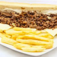12 inch steak philly  · cheese, onion & mayo 