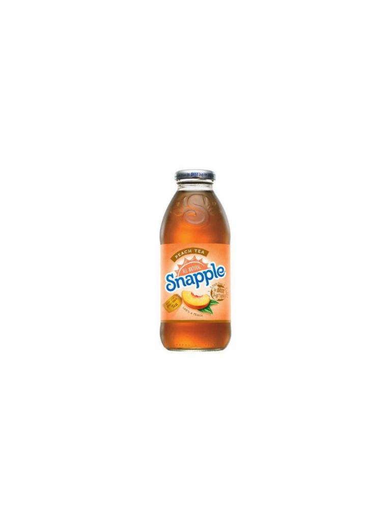 Snapple Peach Tea  · 16 oz. bottle.