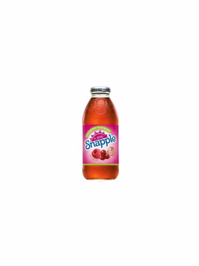 Snapple Raspberry Tea  · 16 oz. bottle.
