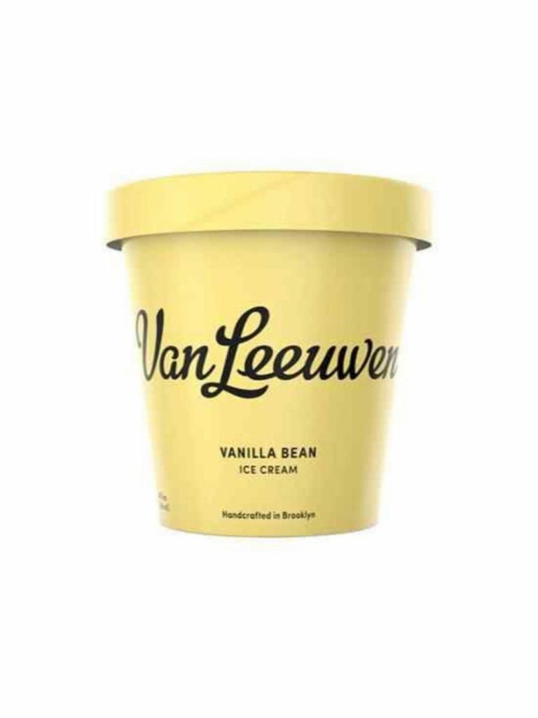 Van Leeuwen Vanilla Bean (14 oz) · Nothing makes us happier than this Vanilla Bean Ice Cream. You know who is not happy though? Vanilla. Seen as “boring.” “Safe.” Or “if beige could yawn it would be vanilla.” Well, no more. We’re bringing out vanilla’s more non-vanilla-ey traits by using Tahitian vanilla beans, cold-ground whole. Don’t screw it up from here, vanilla.