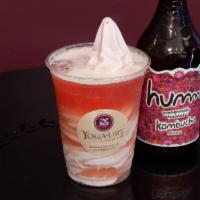 Kombucha Floats with Scoops of Soft Serve · Combining Humm kombucha with scoops of our soft serve for an organic and probiotic treat!