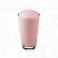 Strawberry Banana Smoothie · Made with Real Bananas, Strawberries, and Our Lifestyle Smoothie Mix.