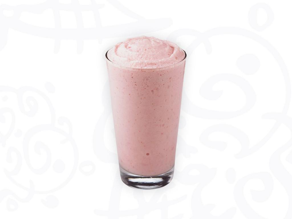 Strawberry Banana Smoothie · Made with real bananas, strawberries, and our Lifestyle smoothie mix.