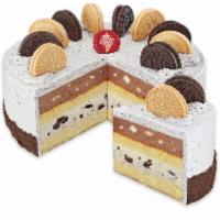 OREO Cookies & Cream Extreme Cake · Layers of moist Yellow Cake, Chocolate Ice Cream with GOLDEN OREO Cookies and Cake Batter Ic...