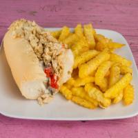 Half Chicken  Philly Combo · Served with fries and a drink.