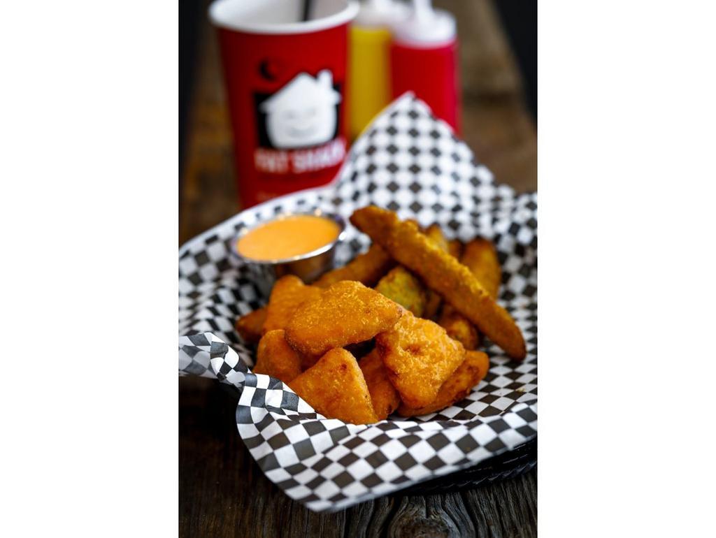 Mac N' Cheese Bites (6) · Served with Buffalo Ranch