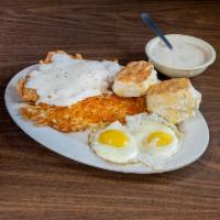 Chicken Fried Steak Sandwich · Served with fries and gravy on the side.
