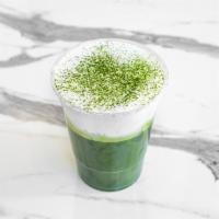 Freddo Matcha · Organic Culinary Grade Matcha blended with ice and frothy Skim milk on top