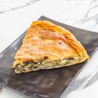 Bougatsa spinach with cheese · Traditional phyllo dough filled with spinach and feta cheese