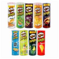 Pringles  · Comes in small (2.3 oz) and large (5.5 oz) cans 