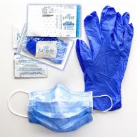 Sterile Safety Set by Juniper (Mask, Gloves, Wipes) · Set includes:
One 3-ply surgical mask
One pair of nitrile gloves (M), 
Two 70% alcohol wipes