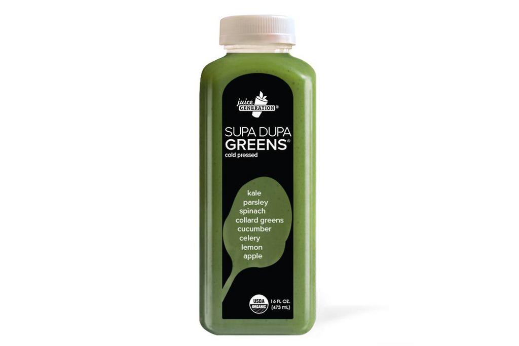 Supa Dupa Greens® · Kale, parsley, spinach, collard greens, cucumber, celery, lemon, apple

16 oz · Cold Pressed Juice