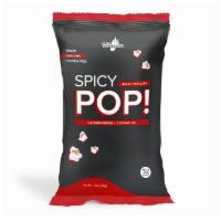 Spicy POP! · Non-GMO popcorn, coconut oil, cayenne pepper

Net wt. 1.0 oz 