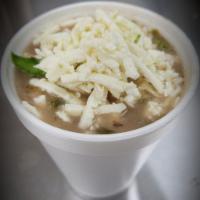 Charros Special Beans · Frijoles charros esceciales. Asada and queso y aguacate.