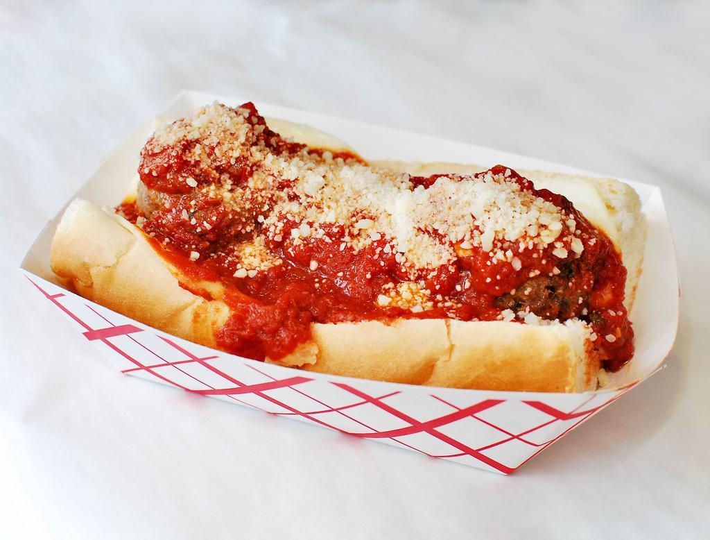 Mama's Meatball Sandwich · 3 of Rosie's juicy meatballs topped with freshly-sliced Italian provolone cheese and house marinara.