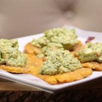 Guacamole with Green Fried Plantains · 