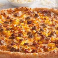 NEW!! BREAKFAST PIZZA · Pizza for breakfast is good, but our specialty Breakfast Pizza baked fresh is better. Topped...