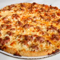 Cheese and Sausage Thin Crust Pizza · 