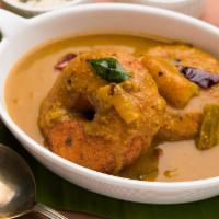 2 Pieces Sambar Vadia · Lentil donuts dipped in lentil and vegetables stew.