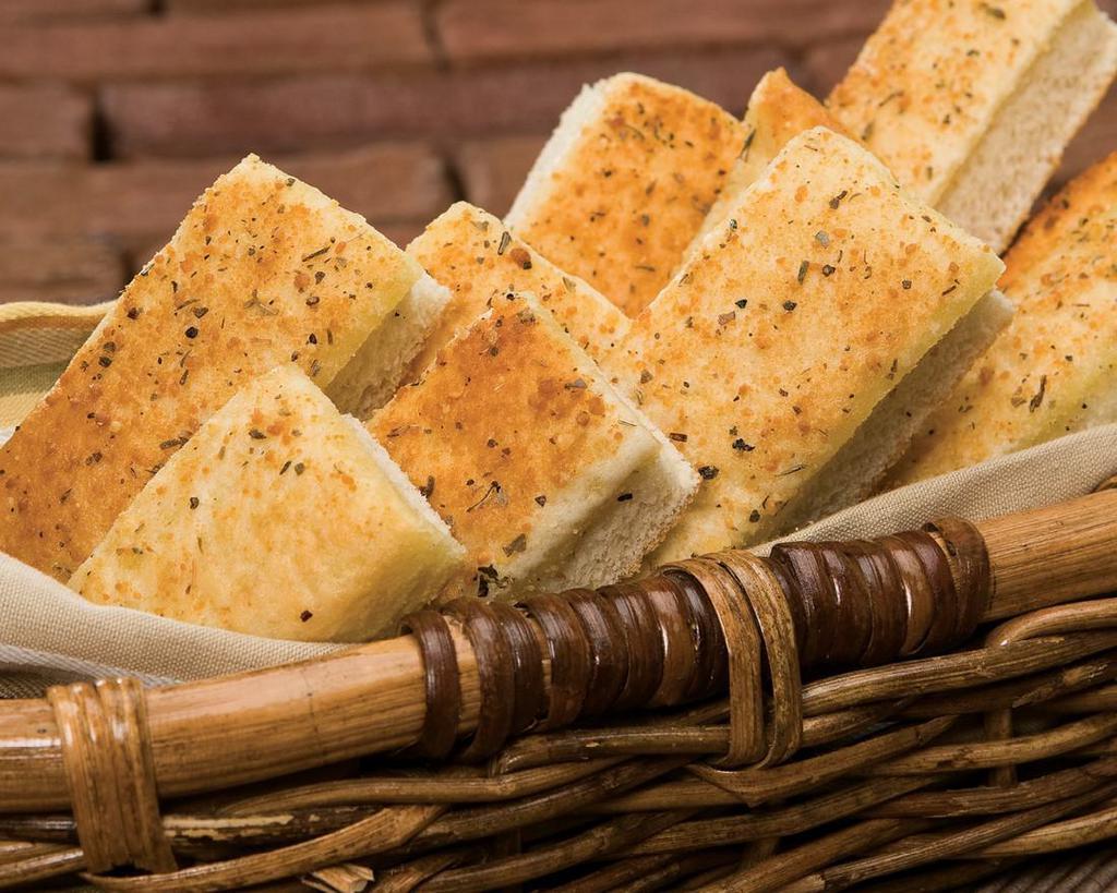 Breadsticks · Warm, buttery and baked to perfection. Our breadsticks are seasoned with a blend of garlic, oregano, Parmesan cheese and Romano cheese. Served with our classic marinara sauce. Add dipping sauces for an additional charge.