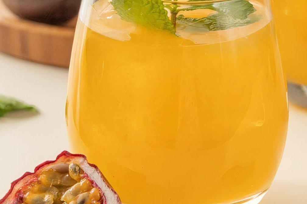 Passionfruit Iced Green Tea · Refreshing tropical flavor with Japanese sencha green tea. Comes in a reusable 12 oz bottle.