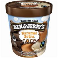 Ben & Jerry's Karamel Sutra Pint · So delectable that you'll want a time machine to keep enjoying this sultry blend of chocolat...