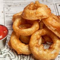 Deep Fried Onion Rings · tempura battered onion rings served with a side of truffle ketchup
