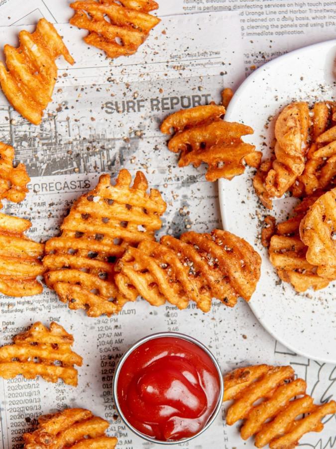 Seasoned Waffle Fries · seasoned waffle fries served with a side of truffle ketchup