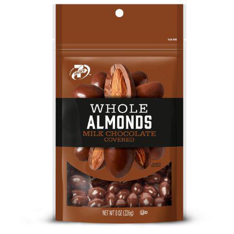 7-Select Milk Chocolate Almonds 8oz · This crunchy snack combines deep dark chocolate and premium almonds.