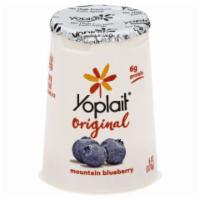 Yoplait Yogurt Mountain Blueberry 6oz · Smooth and creamy yogurt made with real blueberries.